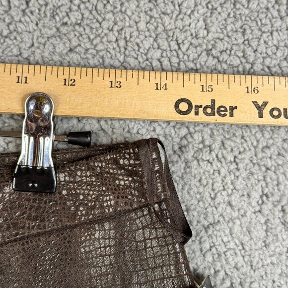 INC International Concepts Pants Women Size 6 Brown Flared 100% Leather Scales - Picture 9 of 12